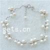 Pearl Sterling Silver Bracelets, Freshwater Pearl, with 925 Sterling Silver Inch 