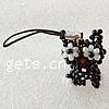 Fashion Mobile Phone Lanyard, Glass Seed Beads, with Nylon Cord, Cat .5 Inch 