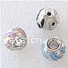 Enamel Zinc Alloy European Beads, Rondelle, plated, without troll & large hole Approx 5mm 