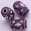 Indonesia Jewelry Beads, with Polymer Clay & Brass & Iron & Acrylic, Tube Approx 3mm 