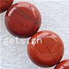 Rote Jaspis Perle, Roter Jaspis, flache Runde, 12x12x6mm, Bohrung:ca. 1mm, Länge:16 ZollInch, 33PCs/Strang, verkauft von Strang