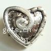 Zinc Alloy European Beads, Heart, plated, without troll Approx 4mm 
