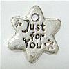 Zinc Alloy Message Pendants, Flower, word just for you, plated nickel, lead & cadmium free Approx 1.5mm 