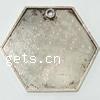 Zinc Alloy Pendant Cabochon Setting, Hexagon, plated Approx 2.5mm 