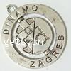 Zinc Alloy Message Pendants, Flat Round, plated Approx 3mm 