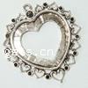 Zinc Alloy Pendant Open Back Setting, Heart, plated Approx 1.2mm 