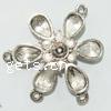 Zinc Alloy Connector Setting, Flower, plated, 1/3 loop Approx 1.5mm 