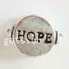 Zinc Alloy Message Beads, Flat Round, plated lead & nickel free Approx 