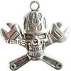 Zinc Alloy Skull Pendants, plated lead & cadmium free Approx 