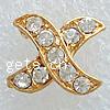 Rhinestone Zinc Alloy Connector, Letter X, plated, with rhinestone Approx 1mm 