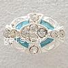 Enamel Zinc Alloy Connector, Oval, plated, with rhinestone nickel, lead & cadmium free Approx 2mm 