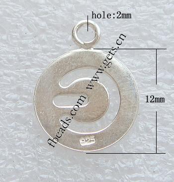 Sterling Silver Tag, 925 Sterling Silver, Flat Round, plated, more colors for choice, 12x12mm, Hole:Approx 2mm, Sold By PC