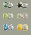Lampwork Sterling Silver Double Core Beads, Rondelle Approx 4.5MM 