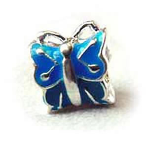 Enamel Zinc Alloy European Beads, Butterfly, plated, large hole, more colors for choice, 8x7mm, Sold By PC