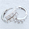 Sterling Silver Huggie Hoop Earring, 925 Sterling Silver, sterling silver hoop earring, plated, with cubic zirconia 5mm 