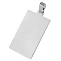 Stainless Steel Tag Charm, Rectangle, original color Approx 2.2mm 