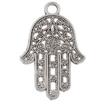 Sterling Silver Pendants, 925 Sterling Silver, Hamsa, plated, Islamic jewelry Approx 1.5mm 