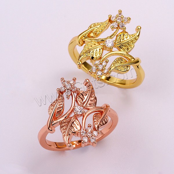 Brass, Leaf, plated, different size for choice & with cubic zirconia, more colors for choice, 22mm, Sold By PC