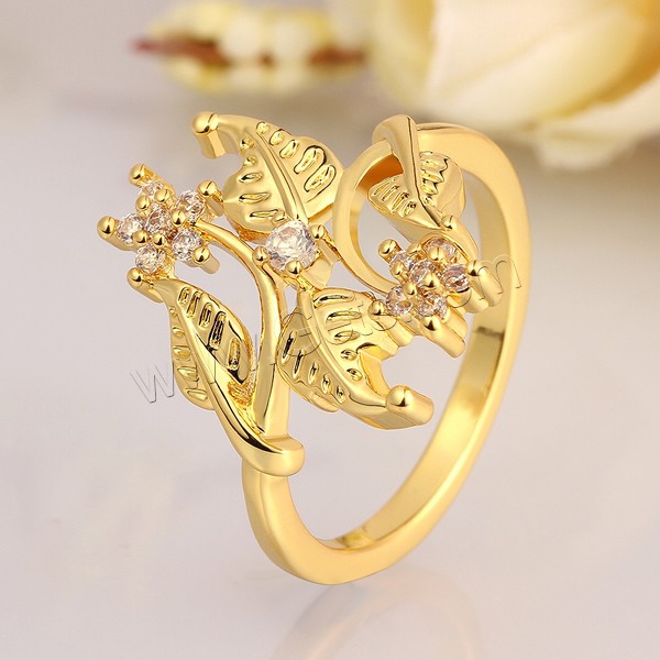 Brass, Leaf, plated, different size for choice & with cubic zirconia, more colors for choice, 22mm, Sold By PC