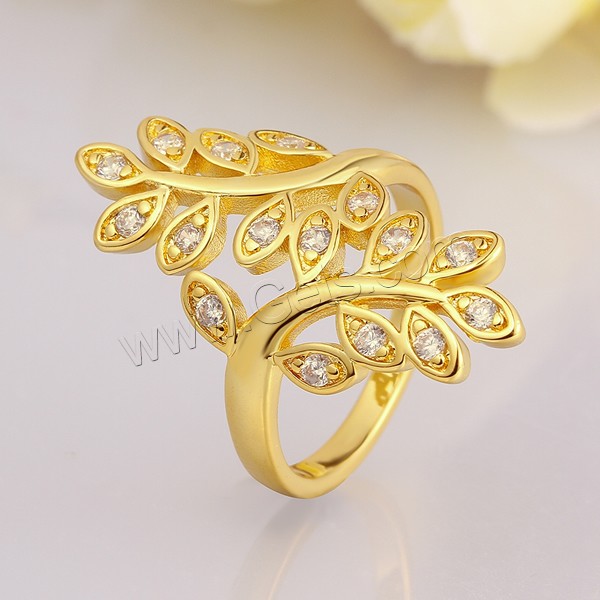 Brass, Leaf, plated, different size for choice & micro pave cubic zirconia, more colors for choice, 30mm, Sold By PC