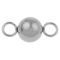 Stainless Steel Charm Connector, Round, 1/1 loop, original color Approx 3mm 