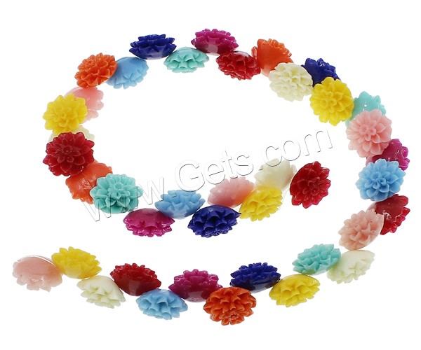 Synthetische Korallenkugeln Perlen, Blume, verschiedene Größen vorhanden & geschichtet, gemischte Farben, Bohrung:ca. 1mm, Länge:ca. 13.3 ZollInch, verkauft von Strang