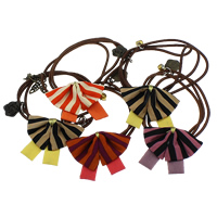 Ponytail Holder, Polyester, with nylon elastic cord & Zinc Alloy, Bowknot, plated, with rhinestone 39-42x32- 1.5mm Inch 