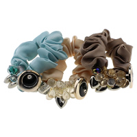 Hair Scrunchies, Chiffon, with Crystal & Zinc Alloy, plated, enamel & faceted 31mm, 28mm Inch 