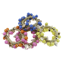 Ponytail Holder, Nylon, with Zinc Alloy & Acrylic, plated, enamel & faceted 23mm Inch 
