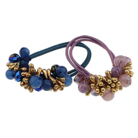 Ponytail Holder, Nylon, with Crystal & Zinc Alloy & Acrylic, gold color plated, faceted 23mm, 2mm Inch 