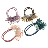Ponytail Holder, Nylon, with Cotton & Crystal, faceted 28mm, 2mm Inch 