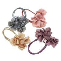 Ponytail Holder, Nylon, with Polyester & Crystal & Acrylic, plated, faceted 38mm, 2mm Inch 