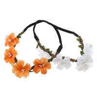 Headband, Polyester, with Cowhide & Nylon Cord, Flower 42-48x43- 7mm Inch 