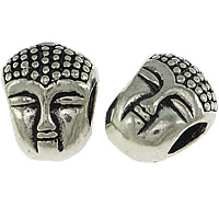 DIY Buddha Beads, Brass, antique silver color plated, Buddhist jewelry & without troll Approx 4.5mm 