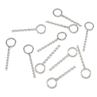Sterling Silver Eyepins, 925 Sterling Silver, plated 1mm Approx 2.5mm 