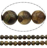 Natural Tibetan Agate Dzi Beads, Round mixed colors Approx 1-2mm Approx 15.5 Inch 