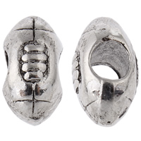 Zinc Alloy European Beads, Rugby Ball, plated, without troll nickel, lead & cadmium free Approx 4.5mm 