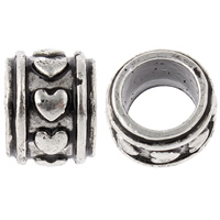 Zinc Alloy Large Hole Beads, Drum, plated nickel, lead & cadmium free Approx 7mm 
