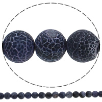 Natürliche Effloresce Achat Perlen, Auswitterung Achat, rund, 10mm, Bohrung:ca. 1mm, Länge:ca. 15.3 ZollInch, ca. 38PCs/Strang, verkauft von Strang