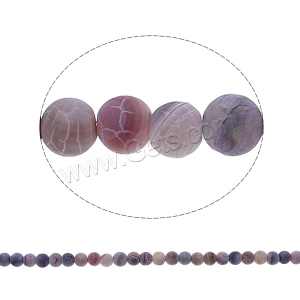 Natürliche Effloresce Achat Perlen, Auswitterung Achat, rund, verschiedene Größen vorhanden, Bohrung:ca. 1mm, Länge:ca. 15.3 ZollInch, verkauft von Strang