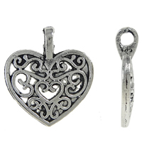 Zinc Alloy Heart Pendants, plated, hollow nickel, lead & cadmium free Approx 2mm, Approx 