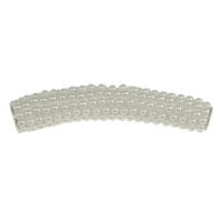 Stainless Steel Tube Beads, Clay Pave, with Plastic Pearl & Stainless Steel, white Approx 3mm 