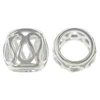 Sterling Silver European Beads, 925 Sterling Silver, Drum, plated, without troll & hollow Approx 5mm 