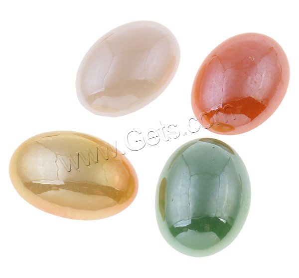 Porcelain Cabochon, Oval, different size for choice & lustrous & flat back, more colors for choice, 1000PCs/Bag, Sold By Bag
