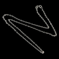 Collar de cadena de plata esterlina, plata de ley 925, cadena oval, 3x2x0.5mm, longitud:aproximado 18 Inch, Vendido por Sarta