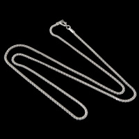 Collar de cadena de plata esterlina, plata de ley 925, cadena de linterna, 1.5mm, longitud:aproximado 18 Inch, Vendido por Sarta