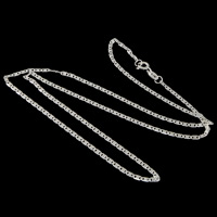 Collar de cadena de plata esterlina, plata de ley 925, chapado, cadena de Marinero, más colores para la opción, 4x2x0.3mm, longitud:aproximado 17 Inch, Vendido por Sarta