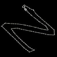 Collar de cadena de plata esterlina, plata de ley 925, cadena de la barra, 10x1x0.5mm,  10x1x0.5mm, longitud:aproximado 18 Inch, Vendido por Sarta