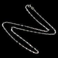 Collar de cadena de plata esterlina, plata de ley 925, 4x2x0.3mm, longitud:aproximado 18 Inch, Vendido por Sarta