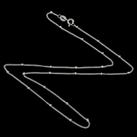 Collar de cadena de plata esterlina, plata de ley 925, giro oval, 2mm, 1x0.4mm, longitud:aproximado 18 Inch, Vendido por Sarta